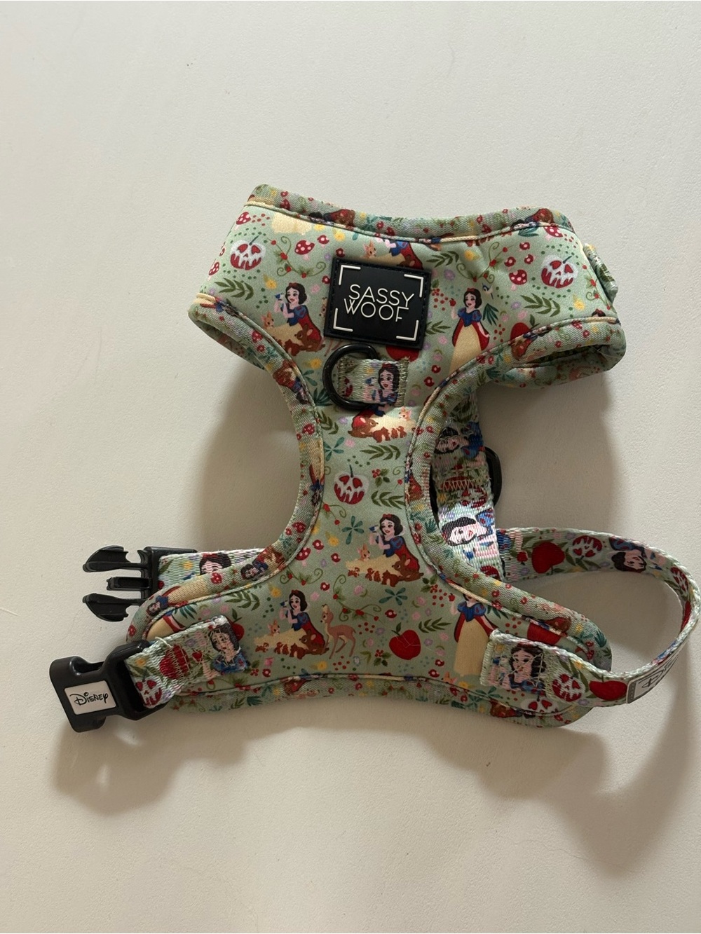 Sassy Woof Disney Snow White Pattern Padded Dog Harness - Light Green